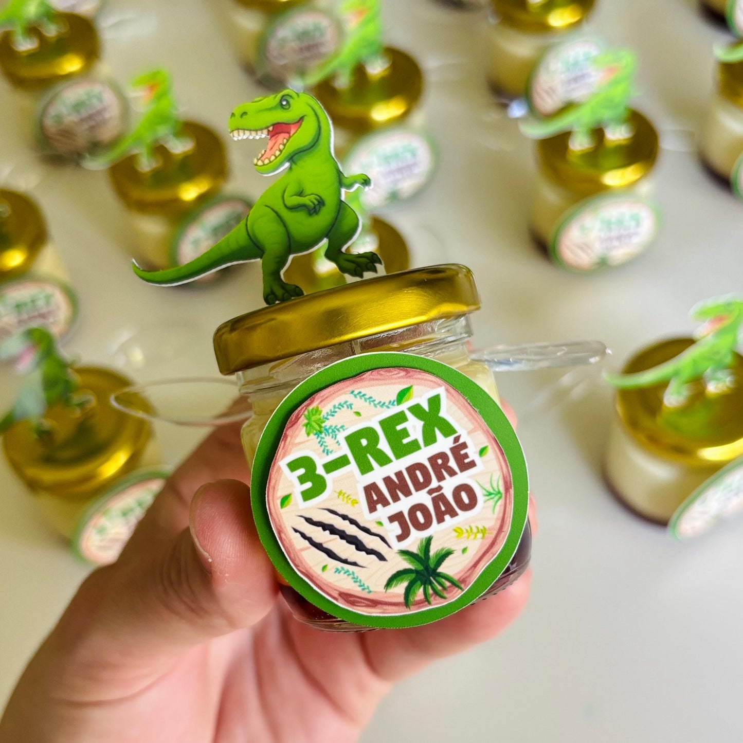 Decorated Brazilian Flan in a Jar