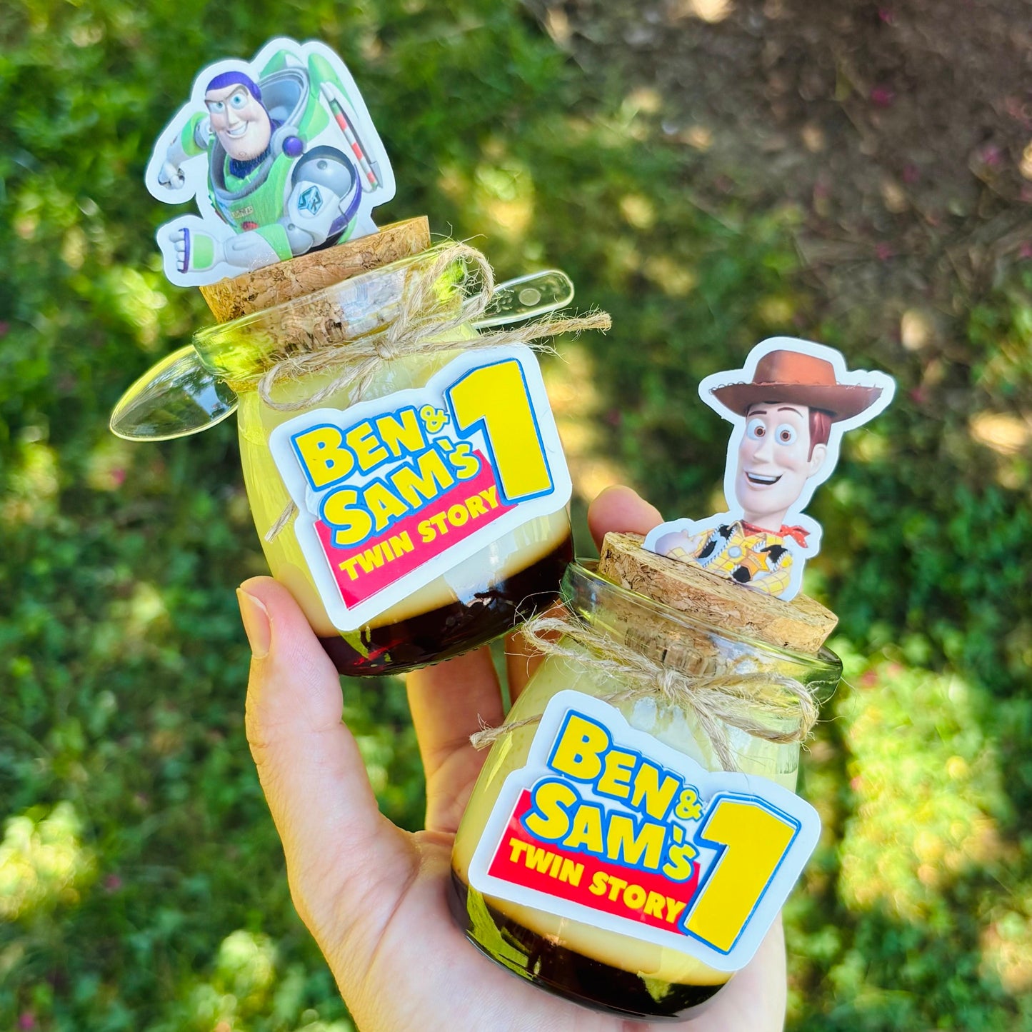Decorated Brazilian Flan in a Jar