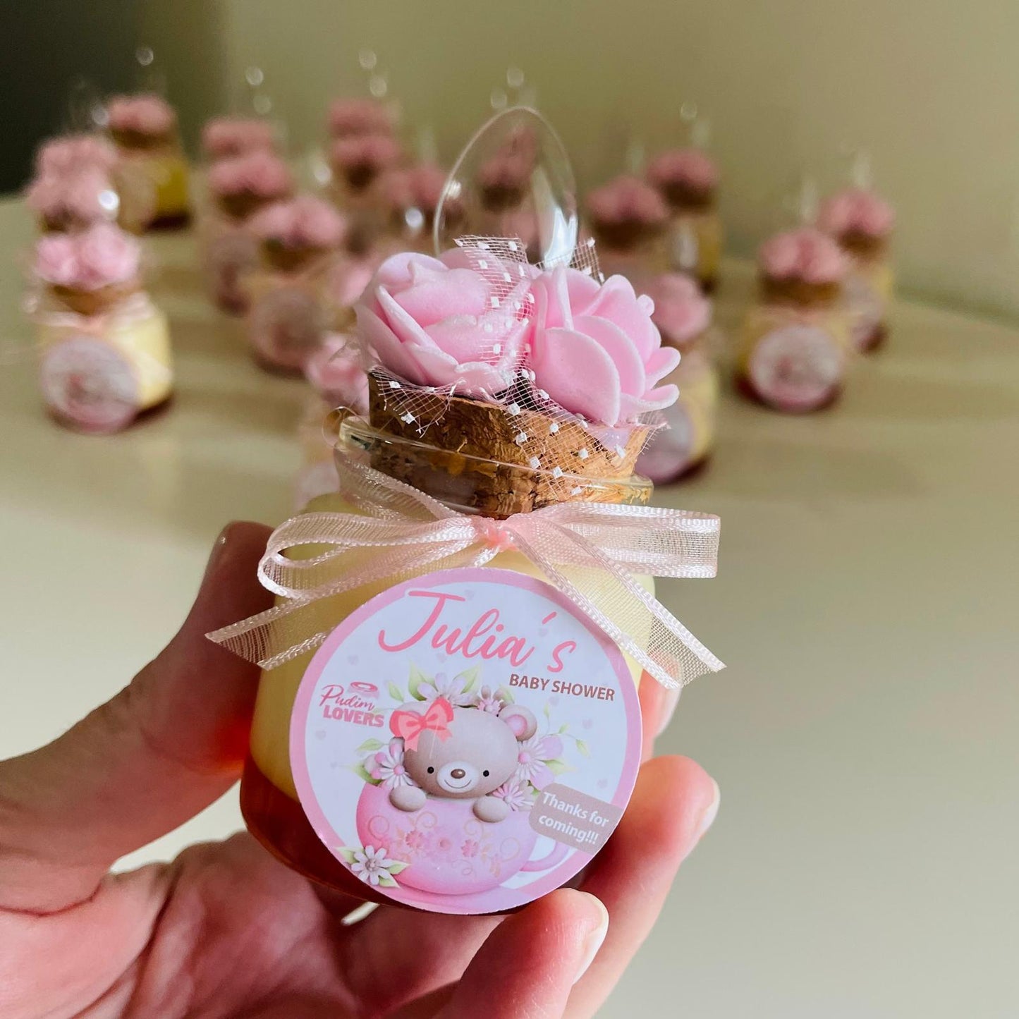 Decorated Brazilian Flan in a Jar (Party Size) - Pudim Lovers