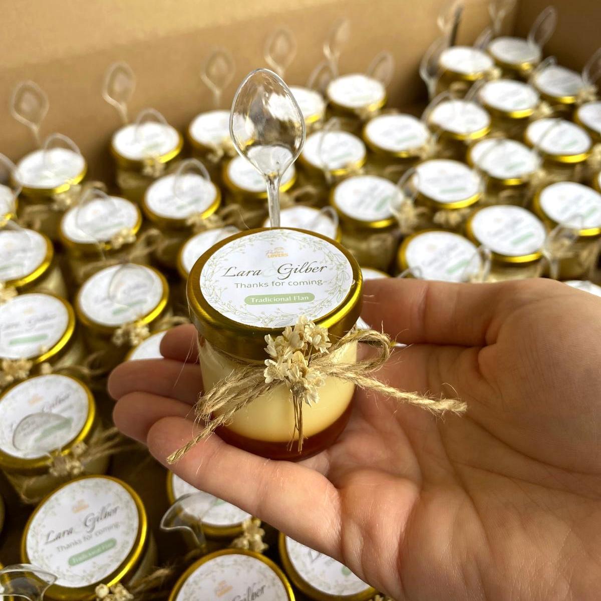 Decorated Brazilian Flan in a Jar (Party Size) - Pudim Lovers