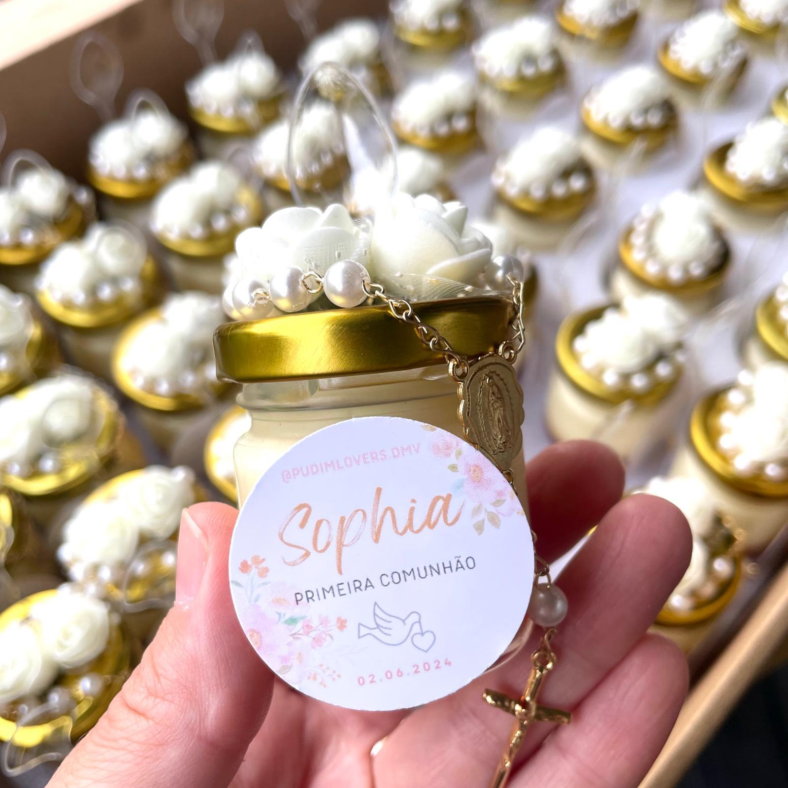 Decorated Brazilian Flan in a Jar (Party Size) - Pudim Lovers