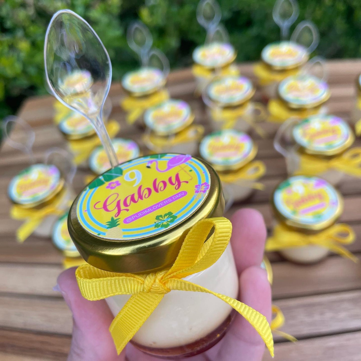 Decorated Brazilian Flan in a Jar (Party Size) - Pudim Lovers