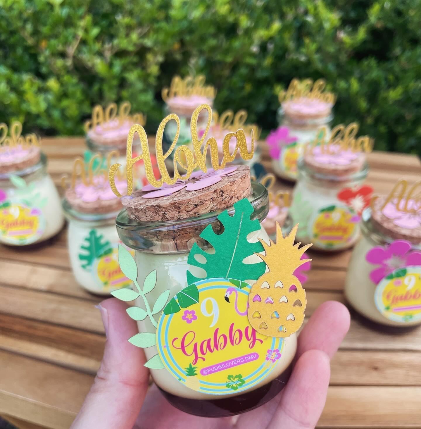 Decorated Brazilian Flan in a Jar (Party Size) - Pudim Lovers