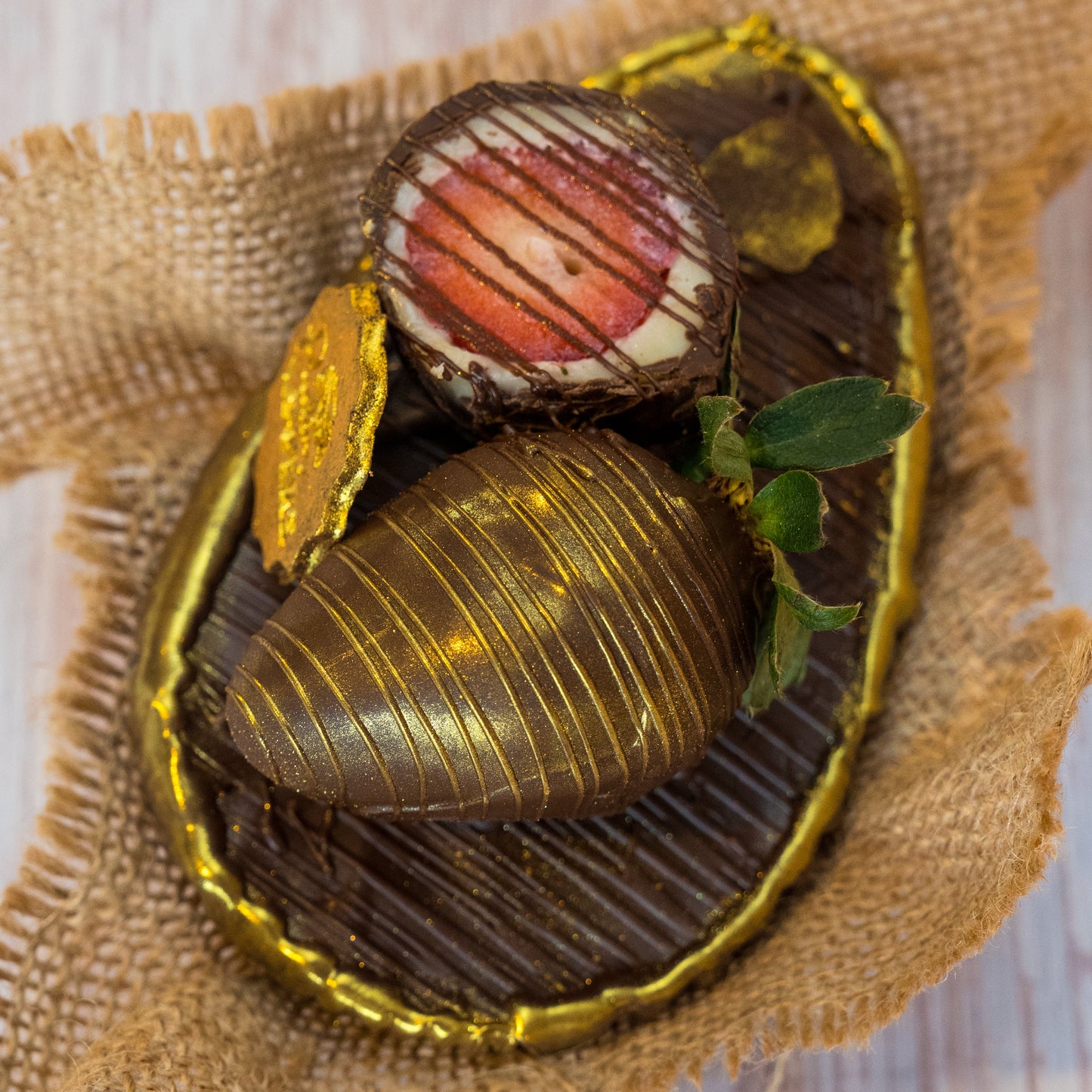 Premium Strawberry Bonbon Easter Egg – Belgian Chocolate Spoon Egg