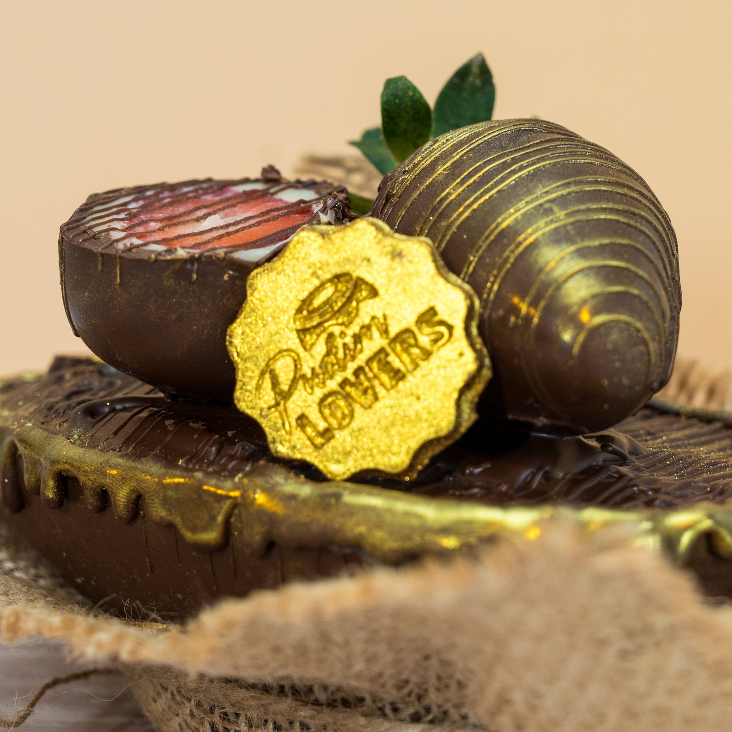 Premium Strawberry Bonbon Easter Egg – Belgian Chocolate Spoon Egg