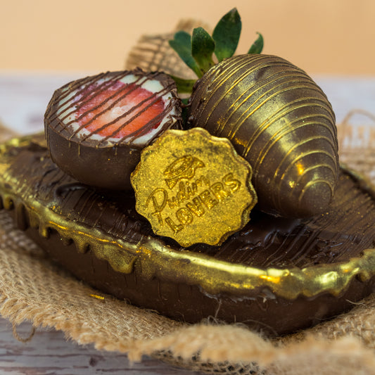 Premium Strawberry Bonbon Easter Egg – Belgian Chocolate Spoon Egg