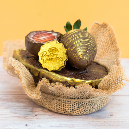 Premium Strawberry Bonbon Easter Egg – Belgian Chocolate Spoon Egg