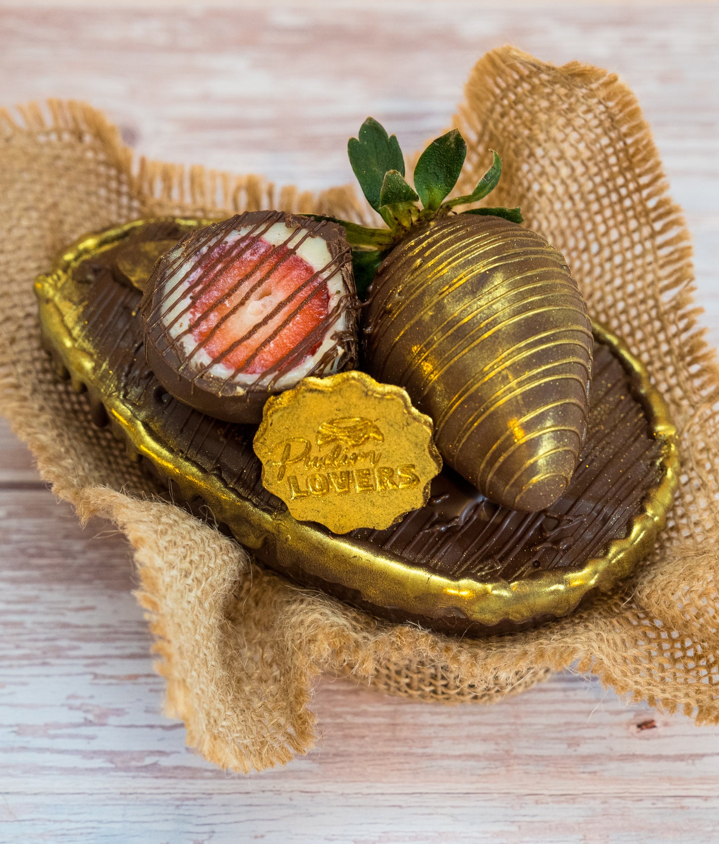 Premium Strawberry Bonbon Easter Egg – Belgian Chocolate Spoon Egg