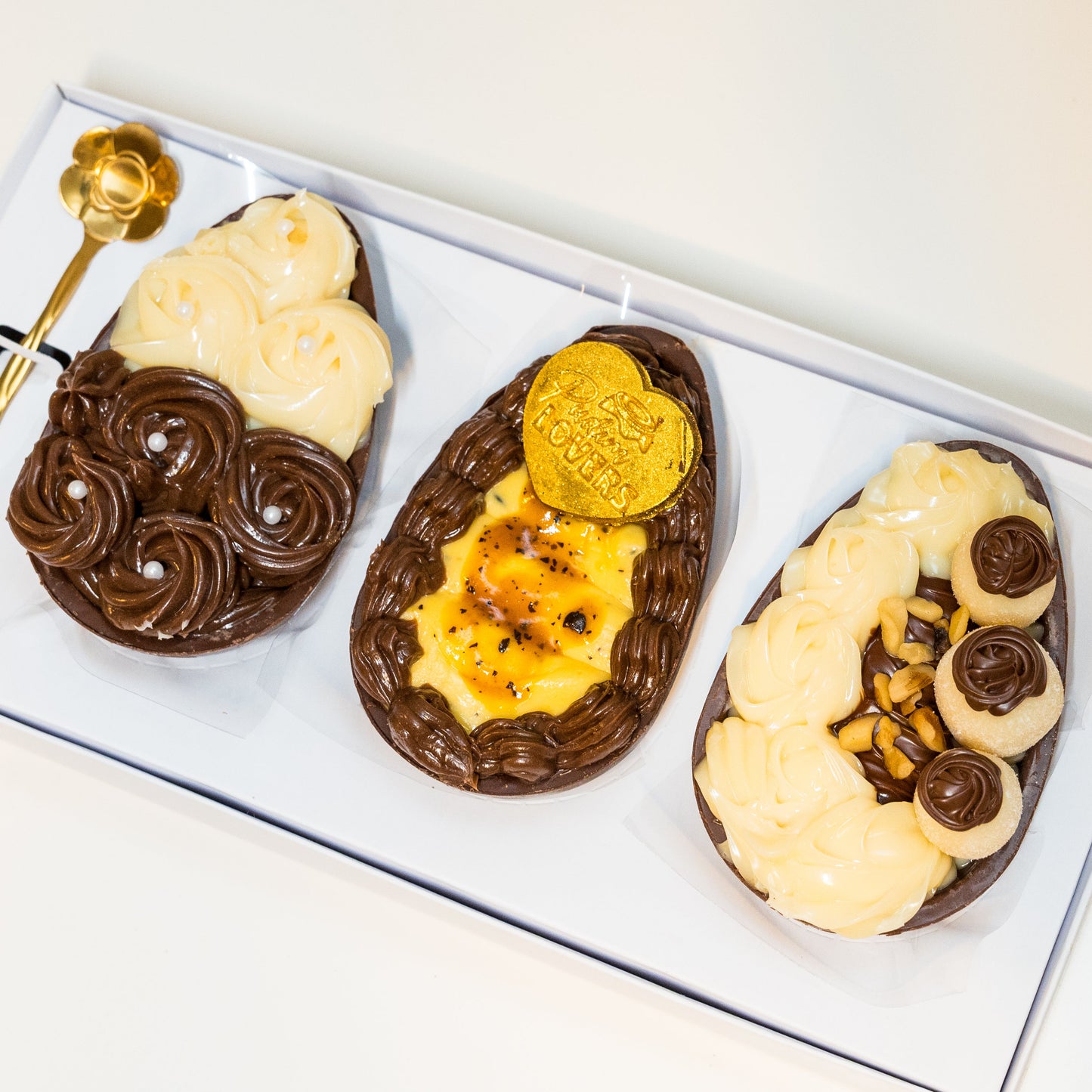 Trio of Spoon Easter Eggs – Gourmet Belgian Chocolate Collection