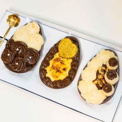 Trio of Spoon Easter Eggs – Gourmet Belgian Chocolate Collection