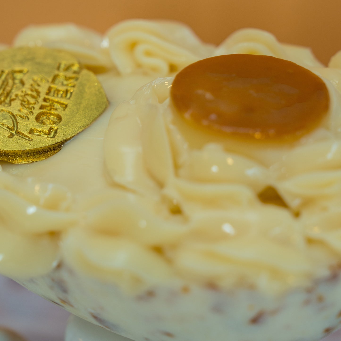 Brazilian Flan Easter Egg – White Chocolate & Caramel Crunch Spoon Egg