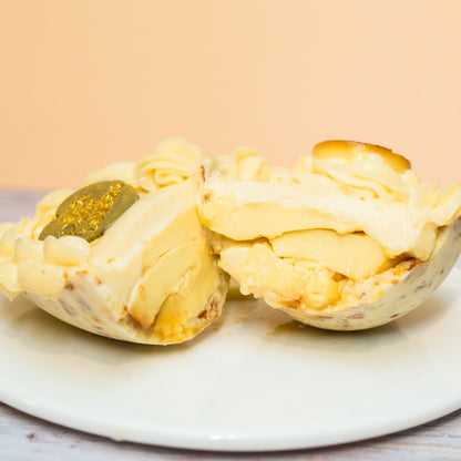 Brazilian Flan Easter Egg – White Chocolate & Caramel Crunch Spoon Egg