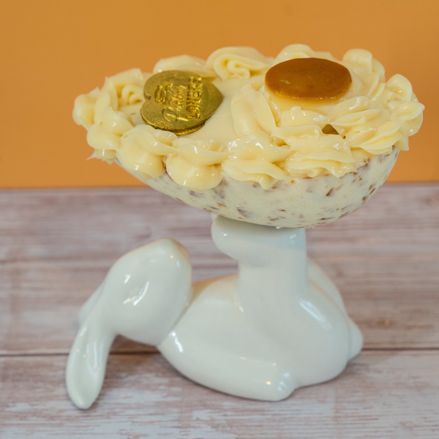 Brazilian Flan Easter Egg – White Chocolate & Caramel Crunch Spoon Egg