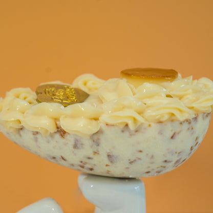 Brazilian Flan Easter Egg – White Chocolate & Caramel Crunch Spoon Egg