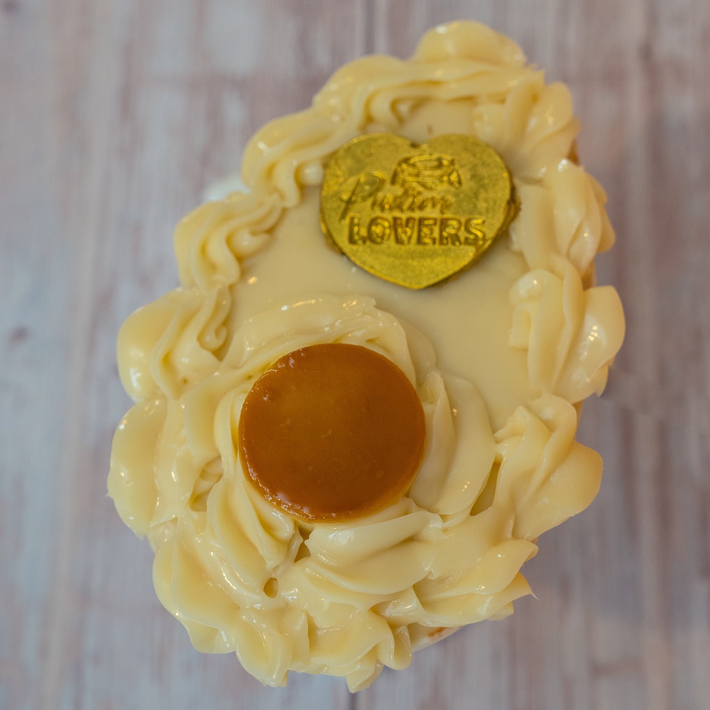Brazilian Flan Easter Egg – White Chocolate & Caramel Crunch Spoon Egg