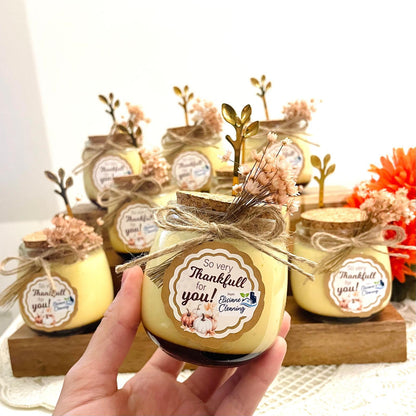 Decorated Brazilian Flan in a Jar - Pudim Lovers