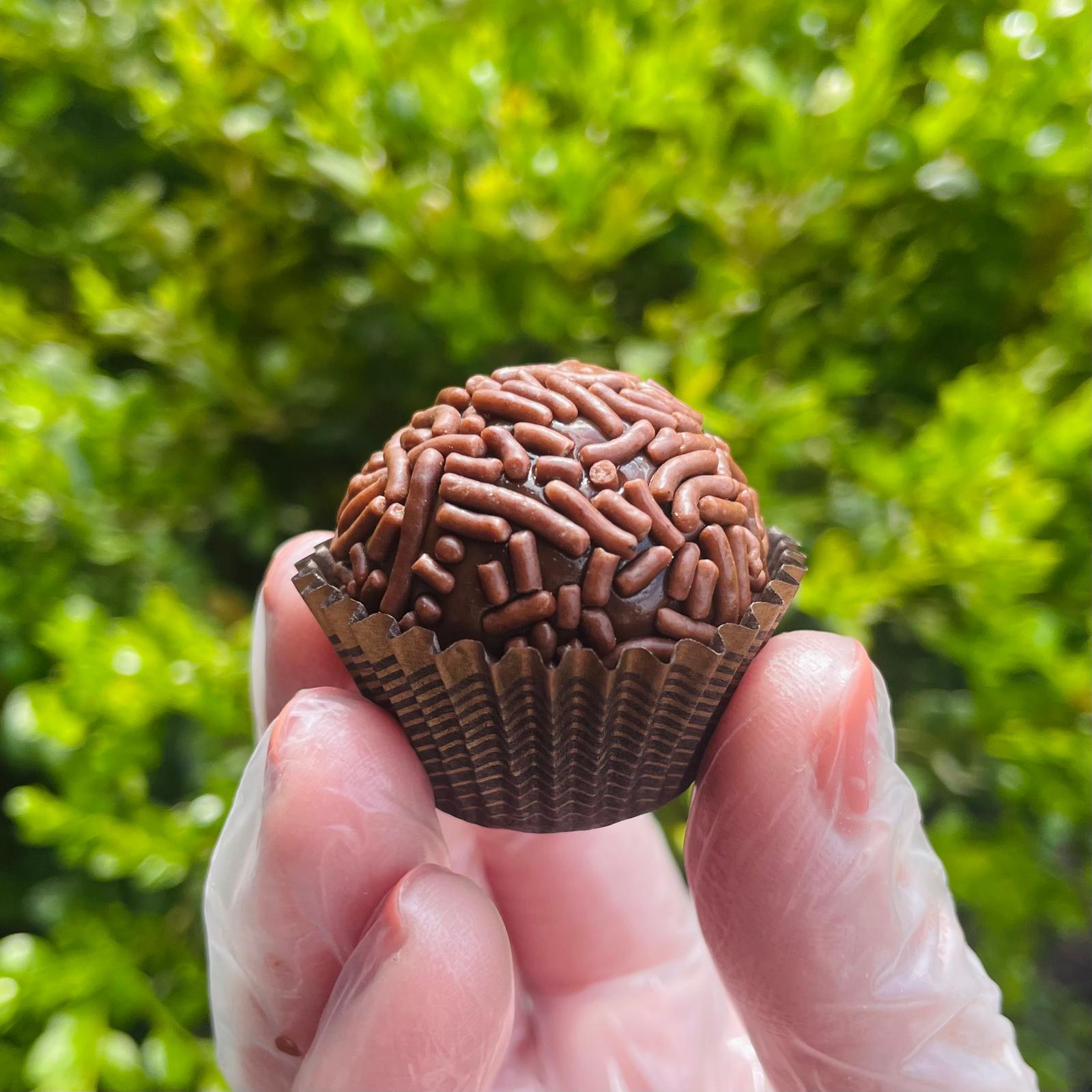 Brigadeiro Gourmet (decorated box with 8 units) - Pudim Lovers